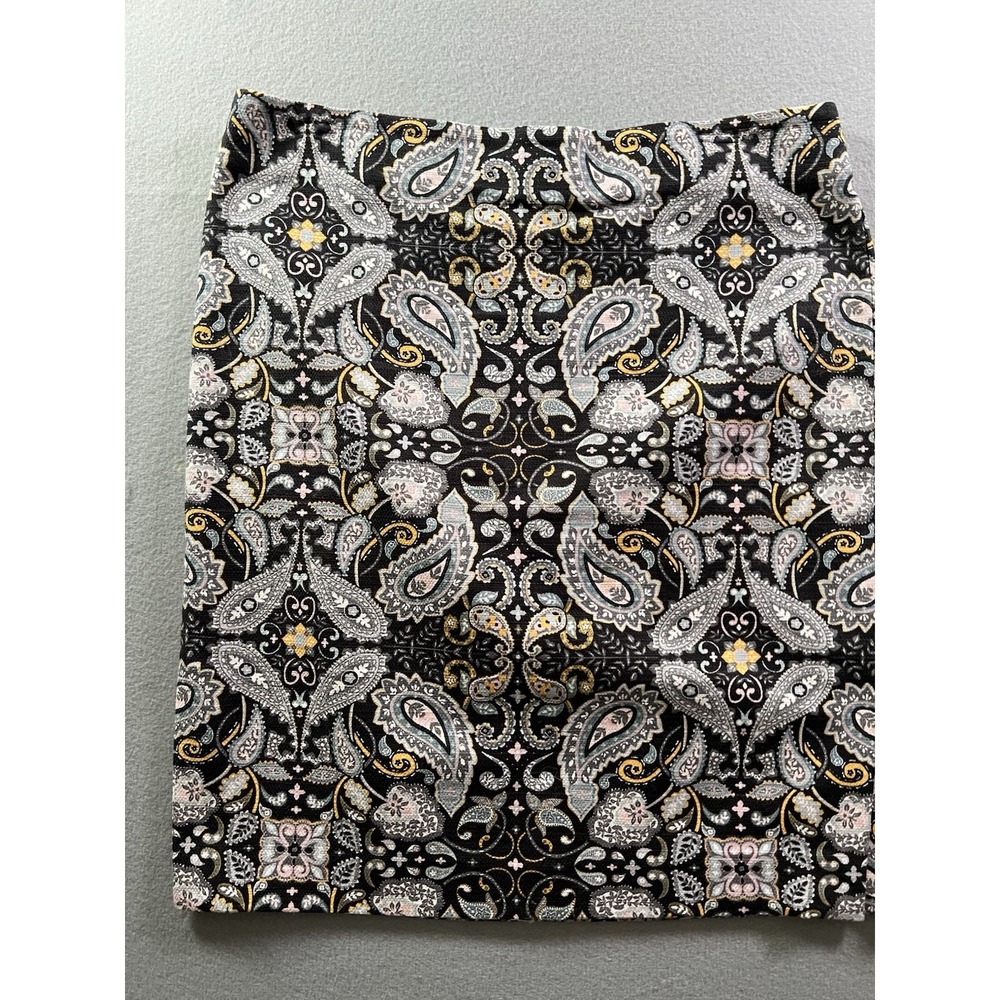 Loft Womens 12 (32x22) Pencil‎ Skirt Textured Twill Old Money Preppy Paisley